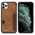 For iPhone 11 Pro Max Forwenw F5 Series Integrated Card Bag Phone Case(Brown)