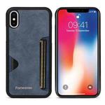For iPhone X / XS Forwenw F5 Series Integrated Card Bag Phone Case(Blue)