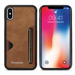 For iPhone X / XS Forwenw F5 Series Integrated Card Bag Phone Case(Brown)