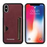 For iPhone X / XS Forwenw F5 Series Integrated Card Bag Phone Case(Red)