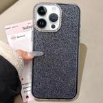 For iPhone 12 Pro Max Rhinestone-Embedded Camera Frame Glitter Full Coverage Phone Case(Black)