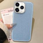For iPhone 11 Pro Max Rhinestone-Embedded Camera Frame Glitter Full Coverage Phone Case(Blue)