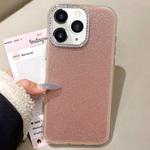 For iPhone 11 Pro Max Rhinestone-Embedded Camera Frame Glitter Full Coverage Phone Case(Brown)