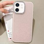 For iPhone 11 Rhinestone-Embedded Camera Frame Glitter Full Coverage Phone Case(Pink)