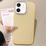 For iPhone 11 Rhinestone-Embedded Camera Frame Glitter Full Coverage Phone Case(Yellow)