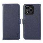 For Honor 400 Lite Global  ABEEL Side-Magnetic Litchi Pattern Leather RFID Phone Case(Blue)