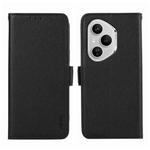 For Honor 400 Pro Global 160.8mm ABEEL Side-Magnetic Litchi Pattern Leather RFID Phone Case(Black)