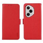 For Honor 400 Pro Global 160.8mm ABEEL Side-Magnetic Litchi Pattern Leather RFID Phone Case(Red)