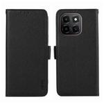 For Honor X6c 4G ABEEL Side-Magnetic Litchi Pattern Leather RFID Phone Case(Black)