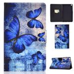 For Samsung Galaxy Tab A7 10.4 2020 T500 Colored Drawing Electric Pressed Horizontal Flip Leather Case, with Holder & Card Slots(Butterfly)