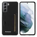 For Samsung Galaxy S21 5G Forwenw F5 Series Integrated Card Bag Phone Case(Black)