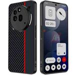 For Nothing Phone 3a Pro Ultra-thin Carbon Fiber Texture Printing Phone Case(Black Red)
