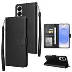 For Samsung Galaxy S25 Edge 5G 3-Card Slots Multifunctional Leather Phone Case(Black)