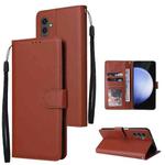 For Samsung Galaxy S25 FE 5G 3-Card Slots Multifunctional Leather Phone Case(Brown)
