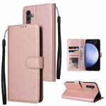 For Samsung Galaxy S25 FE 5G 3-Card Slots Multifunctional Leather Phone Case(Rose Gold)