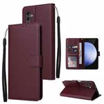 For Samsung Galaxy S25 FE 5G 3-Card Slots Multifunctional Leather Phone Case(Wine Red)
