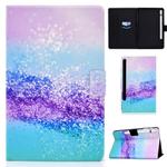 For Samsung Galaxy Tab S8 / Galaxy Tab S7 T870 Electric Pressed Colored Drawing Horizontal Flip Leather Case with Holder & Card Slots & Sleep / Wake-up Function(Color Sand)