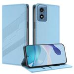 For Motorola Moto G Play 4G 2024 Embossed Multi-functional Wallet Retro Leather Phone Case(Light Blue)