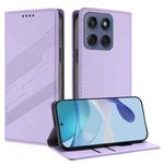 For Motorola Edge 60 Fusion Embossed Multi-functional Wallet Retro Leather Phone Case(Light Purple)