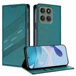For Motorola Edge 60 Pro Embossed Multi-functional Wallet Retro Leather Phone Case(Dark Green)