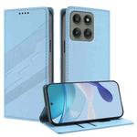 For Motorola Edge 60 Pro Embossed Multi-functional Wallet Retro Leather Phone Case(Light Blue)