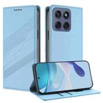 For Motorola Moto G56 5G Embossed Multi-functional Wallet Retro Leather Phone Case(Light Blue)