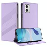 For Motorola Moto G73 Embossed Multi-functional Wallet Retro Leather Phone Case(Light Purple)