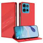 For Motorola Moto G75 Embossed Multi-functional Wallet Retro Leather Phone Case(Red)