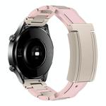 20mm Folding Magnetic Buckle Stainless Steel Rubber Watch Band(Pink+Starlight)