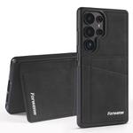 For Samsung Galaxy S25 Ultra 5G Forwenw F8 Series 2 in 1 Magnetic Card Slot Leather Phone Case(Black)