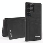 For Samsung Galaxy S23 Ultra 5G Forwenw F8 Series 2 in 1 Magnetic Card Slot Leather Phone Case(Black)