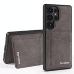 For Samsung Galaxy S22 Ultra 5G Forwenw F8 Series 2 in 1 Magnetic Card Slot Leather Phone Case(Grey)