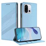 For OnePlus 13T Embossed Multi-functional Wallet Retro Leather Phone Case(Light Blue)