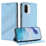 For OnePlus Ace 5 Racing Embossed Multi-functional Wallet Retro Leather Phone Case(Light Blue)