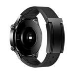 20mm T-Shaped Fold Magnetic Buckle Silicone PU Watch Band(Black)