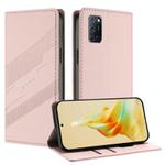 For OPPO A52 Embossed Multi-functional Wallet Retro Leather Phone Case(Pink)
