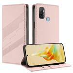 For OPPO A53 4G Embossed Multi-functional Wallet Retro Leather Phone Case(Pink)