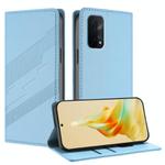 For OPPO A54 5G Embossed Multi-functional Wallet Retro Leather Phone Case(Light Blue)