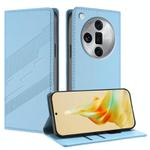 For OPPO Find X7 Ultra Embossed Multi-functional Wallet Retro Leather Phone Case(Light Blue)