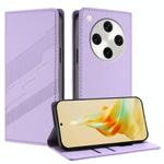 For OPPO Find X8 Pro Embossed Multi-functional Wallet Retro Leather Phone Case(Light Purple)