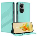 For OPPO Reno10 5G Embossed Multi-functional Wallet Retro Leather Phone Case(Mint Green)