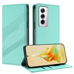 For OPPO Reno12 5G Embossed Multi-functional Wallet Retro Leather Phone Case(Mint Green)