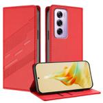 For OPPO Reno12 Pro 5G Embossed Multi-functional Wallet Retro Leather Phone Case(Red)