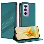 For OPPO Reno12 Pro 5G Embossed Multi-functional Wallet Retro Leather Phone Case(Dark Green)