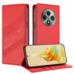 For OPPO Reno12 F Embossed Multi-functional Wallet Retro Leather Phone Case(Red)