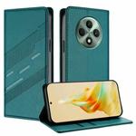 For OPPO Reno12 F Embossed Multi-functional Wallet Retro Leather Phone Case(Dark Green)