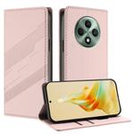 For OPPO Reno12 F Embossed Multi-functional Wallet Retro Leather Phone Case(Pink)
