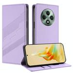 For OPPO Reno12 F Embossed Multi-functional Wallet Retro Leather Phone Case(Light Purple)