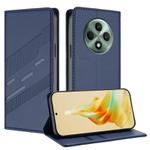For OPPO Reno12 F Embossed Multi-functional Wallet Retro Leather Phone Case(Dark Blue)