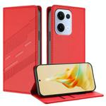 For OPPO Reno13 5G Embossed Multi-functional Wallet Retro Leather Phone Case(Red)